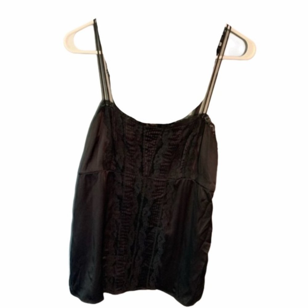 White House Black Market Silk Camisole Black Lace